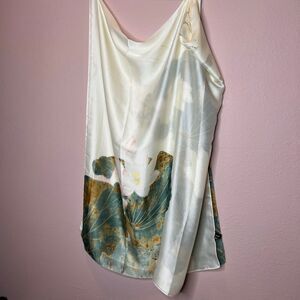 Silk oversized scarf shawl beach coverup lotus floral print